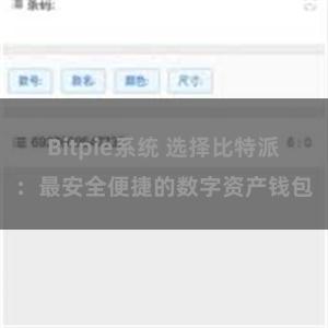 Bitpie系统 选择比特派：最安全便捷的数字资产钱包