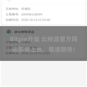 Bitpie升级 比特派官方网站即将上线，敬请期待！